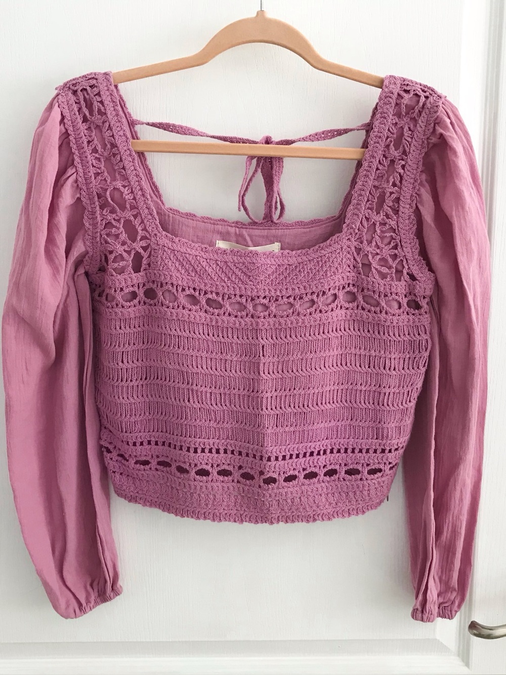 Saltwater Luxe Anthropology Boho Cropped Hellen Top in Violet,SzS, NWT